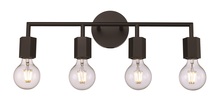  22234 BK - Placerville Bulb-Style Industrial 4-Light Vanity Light